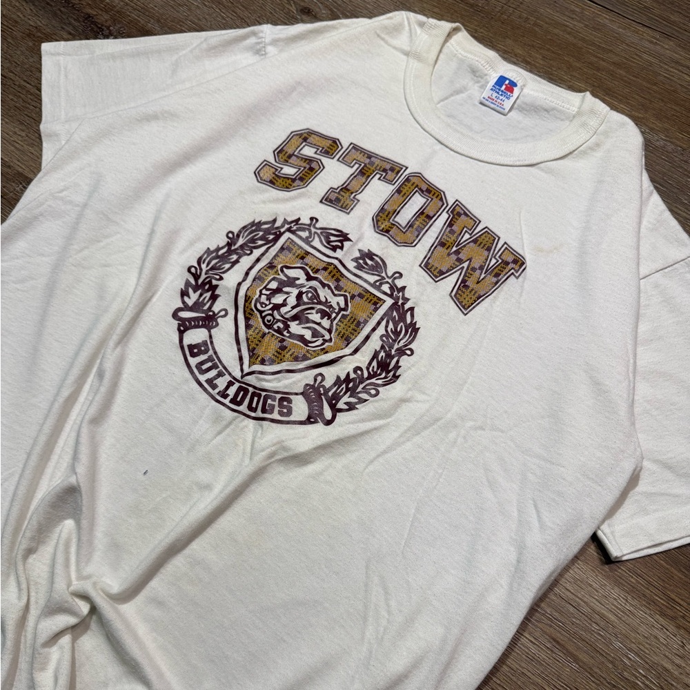 VTG 80’s Stow Bulldogs School T Shirt - Picture 2 of 5